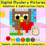 Addition and Subtraction Mystery Pictures Game - Valentine