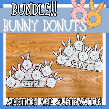 Preview of Addition and Subtraction Easter Math Crafts - Spring Math Crafts - Bundle