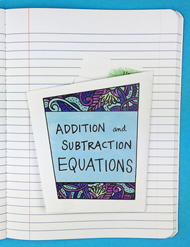 Preview of Addition and Subtraction Equations Foldable by Math Doodles