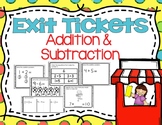 Kindergarten Addition and Subtraction Exit Tickets (OA Exi