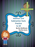 Addition and Subtraction Fact Drills to 18