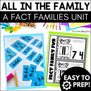 Preview of Addition and Subtraction Fact Families Centers Activities Worksheets and Games