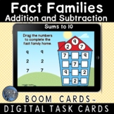 Addition and Subtraction Fact Families Sums to 10 Boom Cards