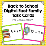 Addition and Subtraction Fact Family Back to School Digita