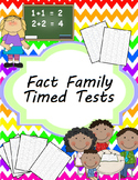 Addition and Subtraction Fact Family Timed Tests