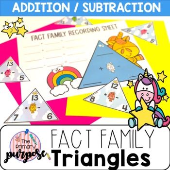 Preview of Addition and Subtraction Fact Family Triangles and Anchor Chart