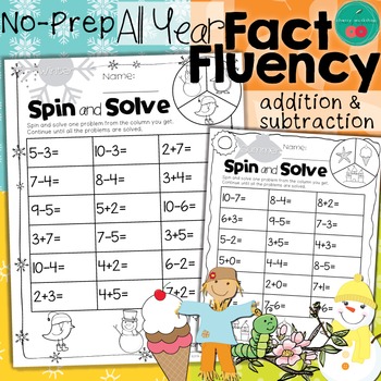 Preview of Addition and Subtraction Within 10 Worksheets Bundle - Fun Fluency Practice