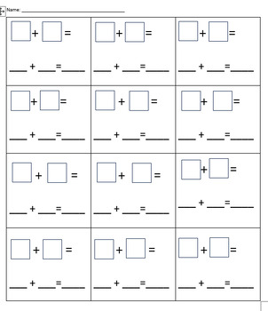 Preview of Addition and Subtraction Fact Fluency Dice Roll Worksheet Game