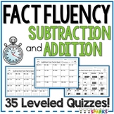 Addition and Subtraction Fact Fluency Quizzes