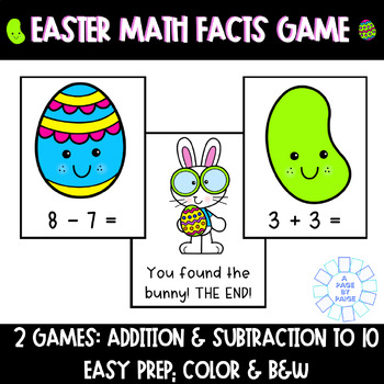 Preview of Addition and Subtraction Fact Fluency to 10 - Easter Fact Fluency Card Games