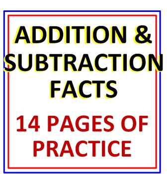 Preview of Addition and Subtraction Facts BUNDLE 14 Pages of Practice