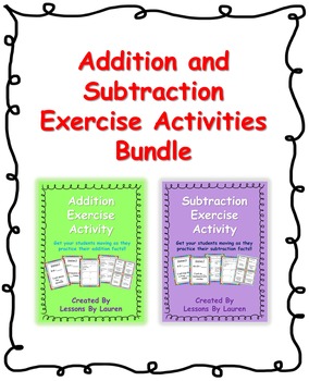 Preview of Addition and Subtraction Facts Fluency Activity | Kinesthetic Exercise BUNDLE