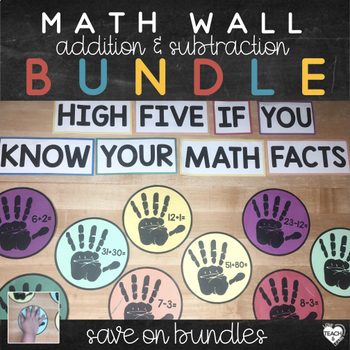 Preview of Addition and Subtraction Facts Fluency - High-Five Math Wall