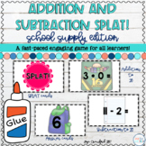 Addition and Subtraction Facts Game - School Supply SPLAT! 