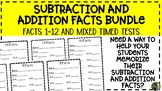 Addition and Subtraction  Timed Tests Bundle