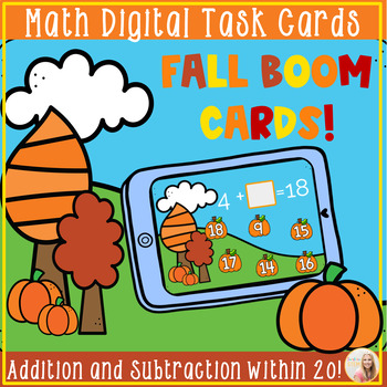 Preview of Addition and Subtraction Fall Boom Cards