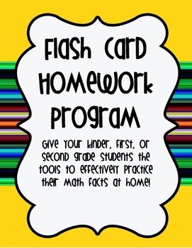 Preview of Addition and Subtraction Flash Card Homework Program~K-2 Common Core Aligned