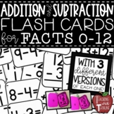 Addition and Subtraction Flash Cards BUNDLE for Facts 0-12
