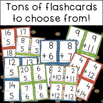 Addition and Subtraction Flash Cards by Anna Elizabeth | TpT