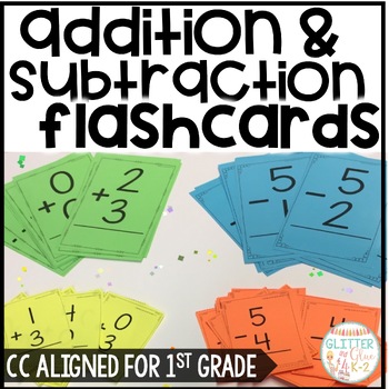 Preview of Addition and Subtraction Flashcards - First Grade - Answers Within 10
