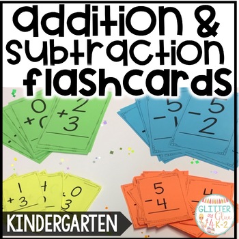 Preview of Addition and Subtraction Flashcards - Kindergarten - Answers Within 5