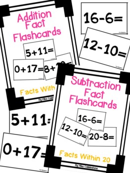 Preview of Addition and Subtraction Flashcards (Facts within 20) BUNDLE!