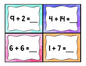 Addition and Subtraction Flashcards to 20 by alatteloveinfirst | TpT