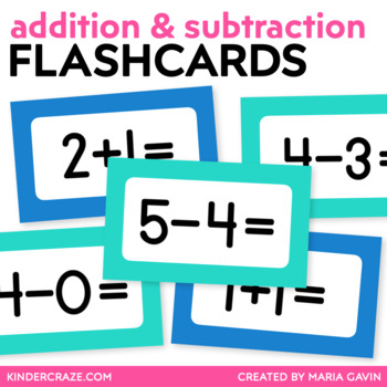 Preview of Addition and Subtraction Printable Flashcards- sums and differences within 5