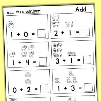 Kindergarten Addition & Subtraction Within 5 Picture Flashcards: RTI ...