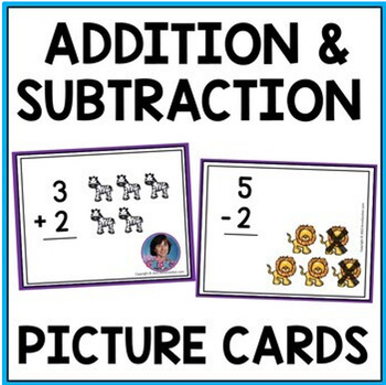 Preview of Kindergarten Spring Math Flashcards & Game: Addition & Subtraction within (to) 5