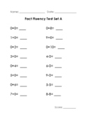 Addition and Subtraction Fluency Based on Strategies Quizzes