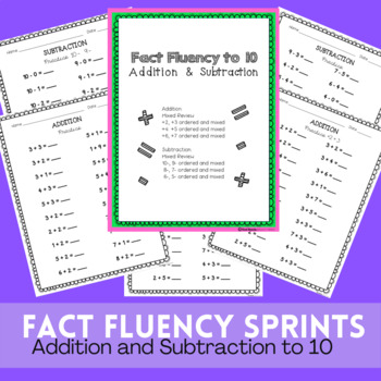 Addition and Subtraction Fluency Sprints by Kind Hearts Bright Minds