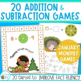 Winter Math / January Themed Addition and Subtraction Games