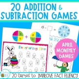 Spring Addition and Subtraction Games for April incl. East