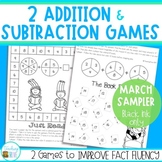 Addition and Subtraction Games for March FREEBIE