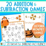 October Fun No Prep Basic Addition & Subtraction Fluency w