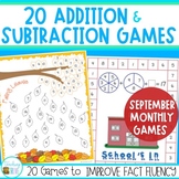 Fall Basic Addition & Subtraction Fluency within 20 Games 