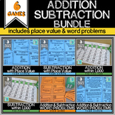 Addition and Subtraction with Regrouping Centers & Games Bundle
