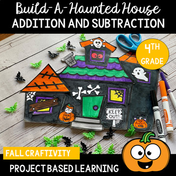 Preview of Addition and Subtraction Halloween Math Craftivity (4.NBT.B.4)