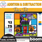 Addition and Subtraction Halloween Uncover the Picture Dig