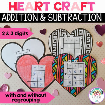 Preview of Addition and Subtraction Heart Craft