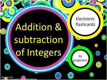 Preview of Addition and Subtraction Integer Electronic Flashcards