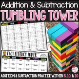 Addition and Subtraction Game: Tumbling Tower Within 5, 10