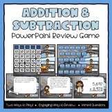 Addition and Subtraction Jeopardy Math Review Game
