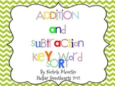 Addition and Subtraction Key Word Sort