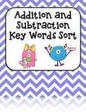 Addition and Subtraction Key Words Sort