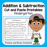 Addition and Subtraction Kindergarten Cut and Paste Printables