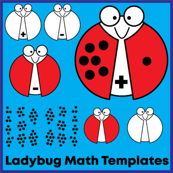 Preview of Addition and Subtraction Ladybug Math Templates Clip Art