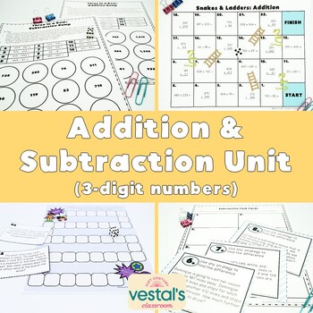 Preview of Addition and Subtraction Lesson Plans - 3-Digit Numbers (Math SOL 3.CE.1)