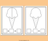 Addition and Subtraction Mat Ice Cream Cone Summer Math Ce